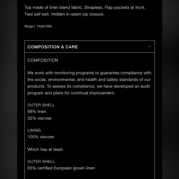 ZARA strapless linen blend top - Picture 5 of 7